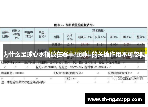 为什么足球心水指数在赛事预测中的关键作用不可忽视